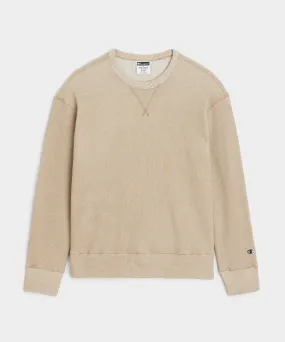 Champion Oversized Waffle Crewneck in Camel