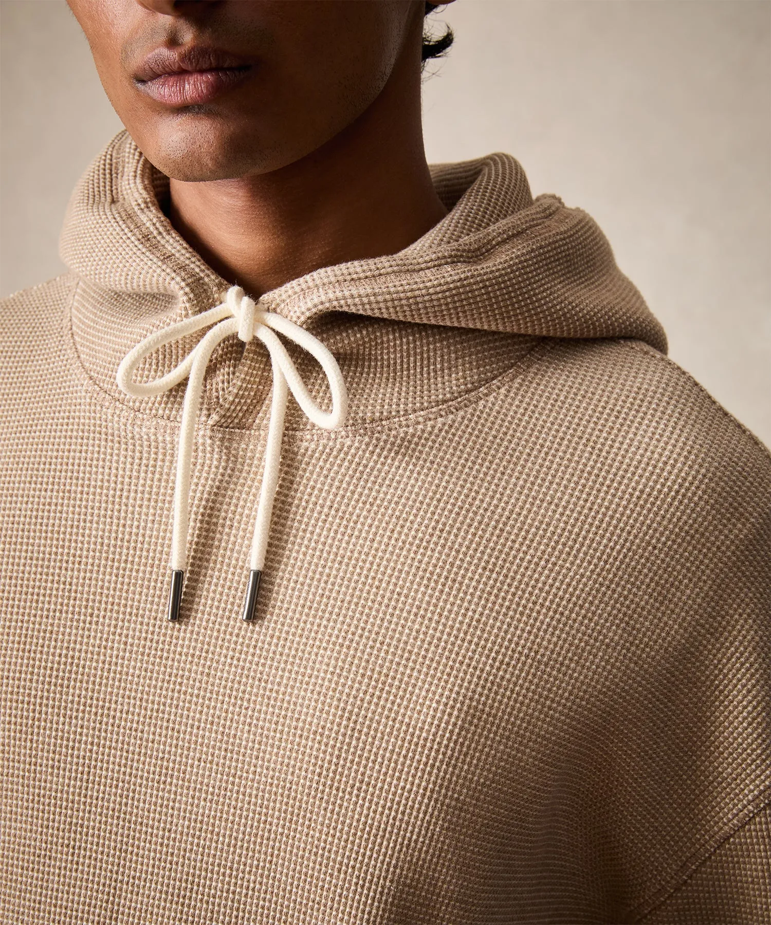 Champion Oversized Waffle Hoodie in Camel