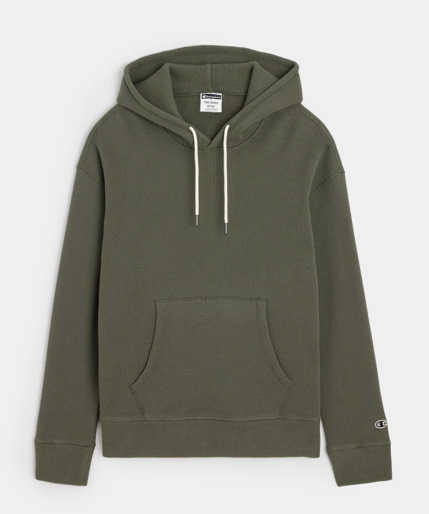 Champion Oversized Waffle Hoodie in Olive