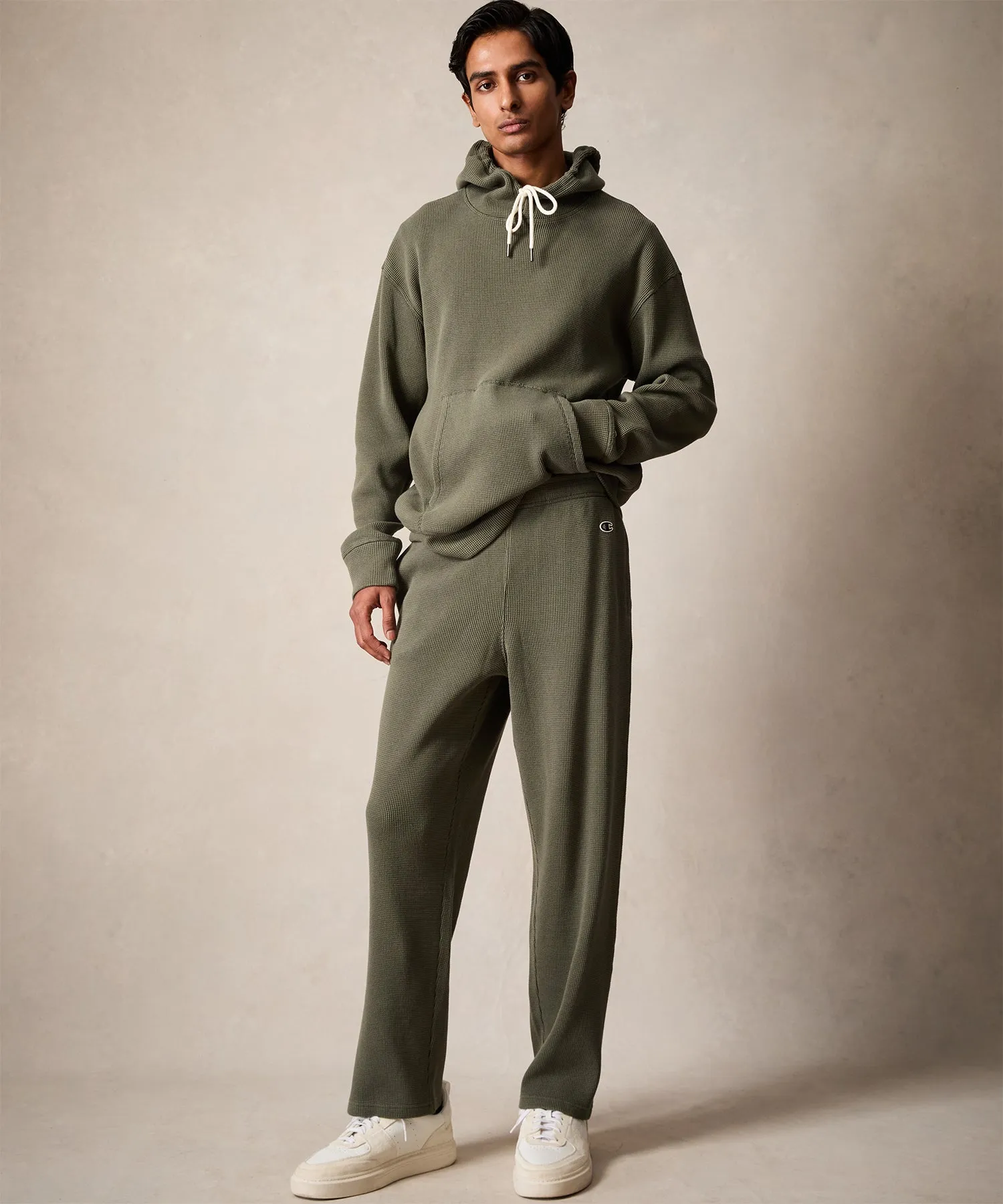 Champion Oversized Waffle Sweatpants in Olive