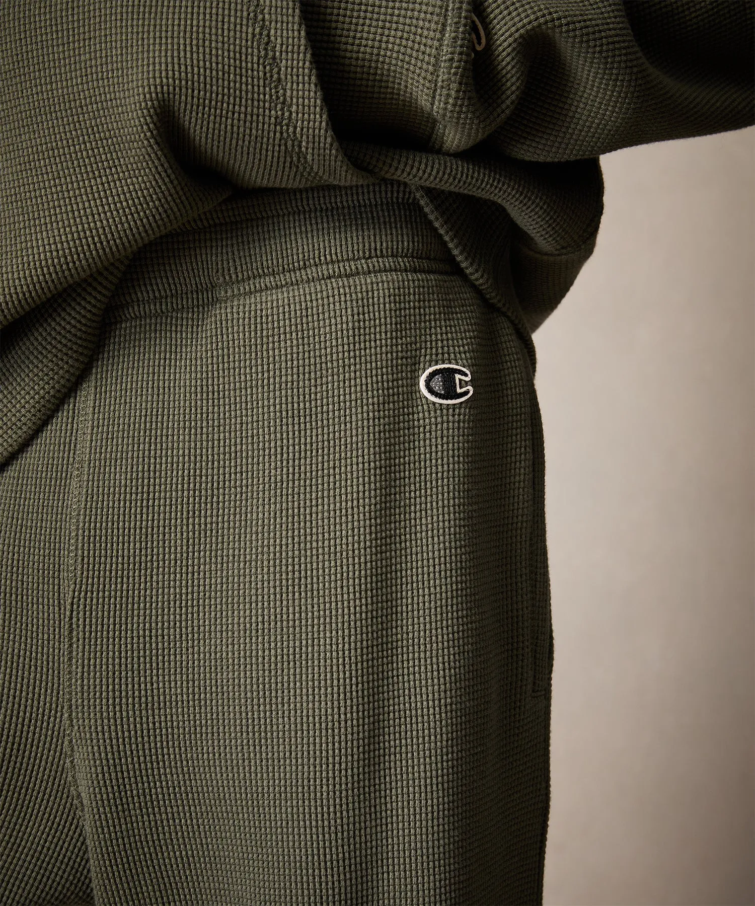 Champion Oversized Waffle Sweatpants in Olive