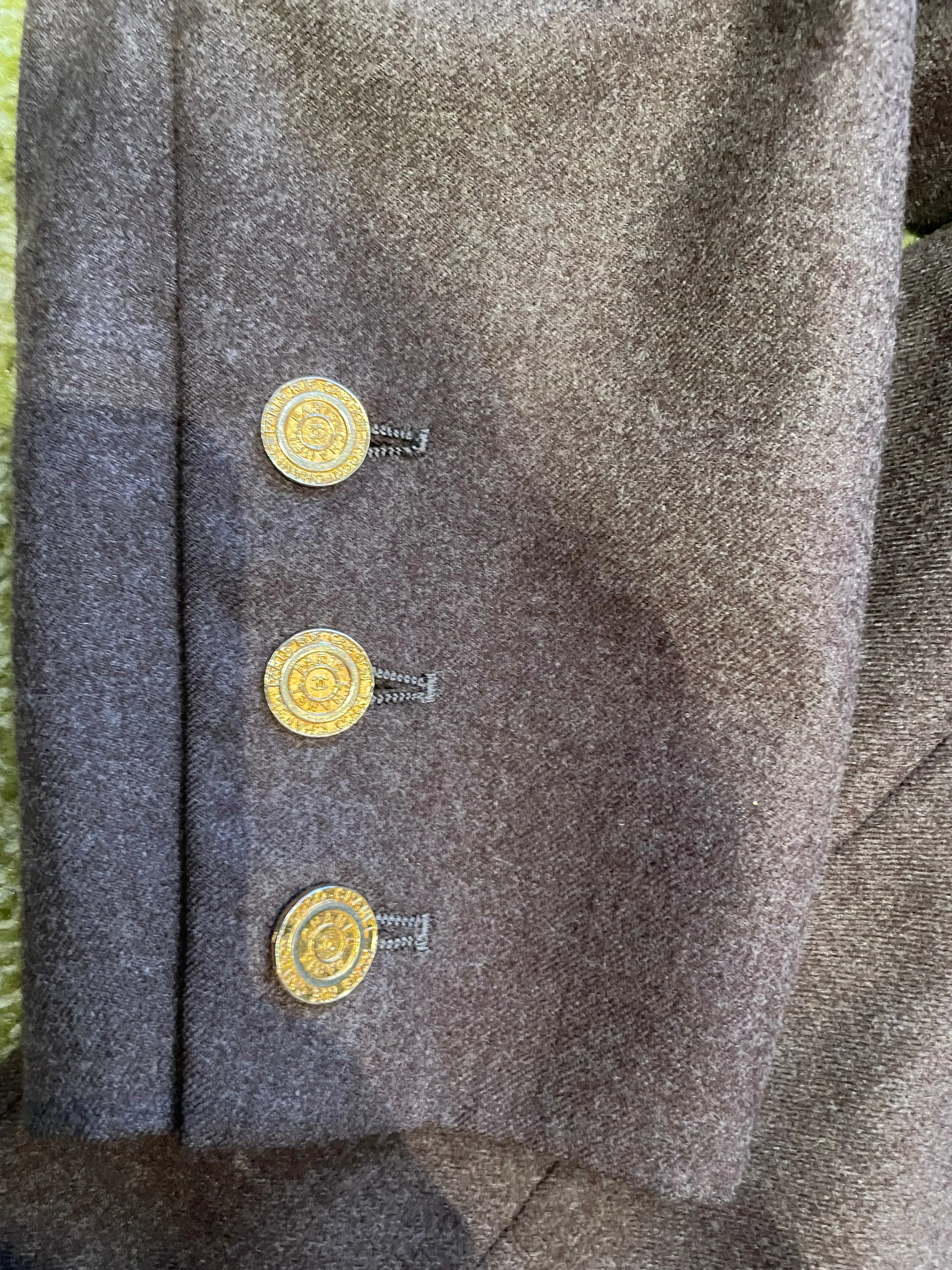 Chanel Brown Wool Suit (Size 8)