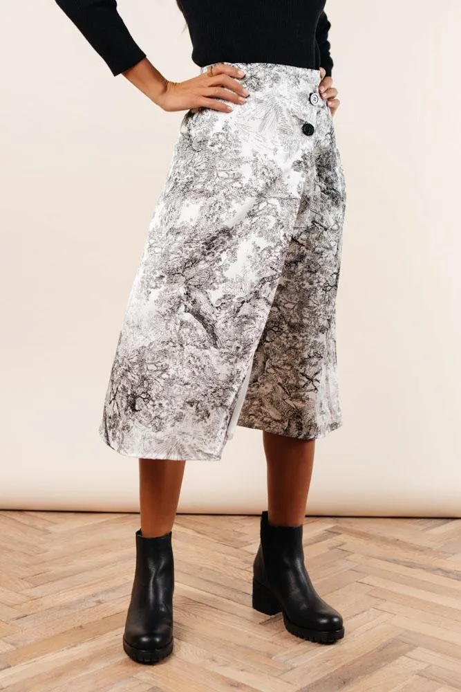 Charcoal Sketch Midi Skirt - FINAL SALE