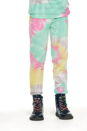 Chaser Lakeside Tie Dye Bolt Heart Sweatpants