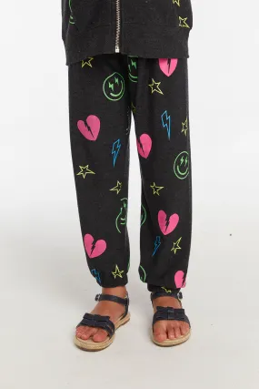 Chaser Neon Heart & Smiles Girls Pant