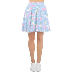 Cherry Blossom Dreams Blue Skater Skirt