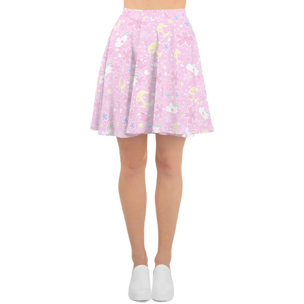 Cherry Blossom Dreams Pink Skater Skirt