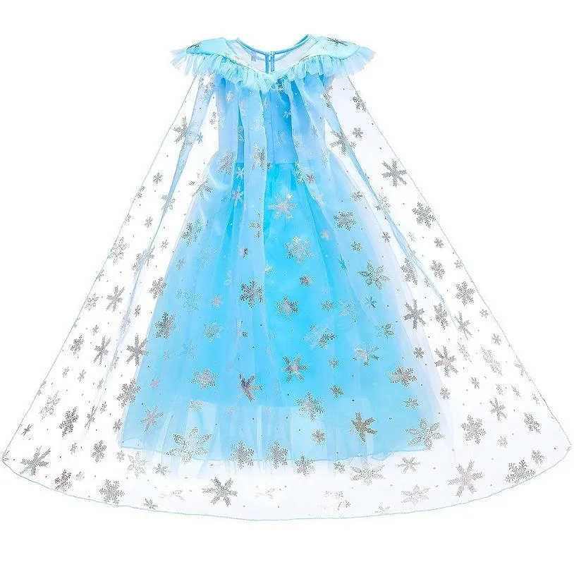 Children's Halloween Movie Cosplay Costume Dreamy Fairytale Princess Gown Girls' Sequin Print Princess Dress Carnival Birthday Party Noble and Elegant Stage Performance Costume