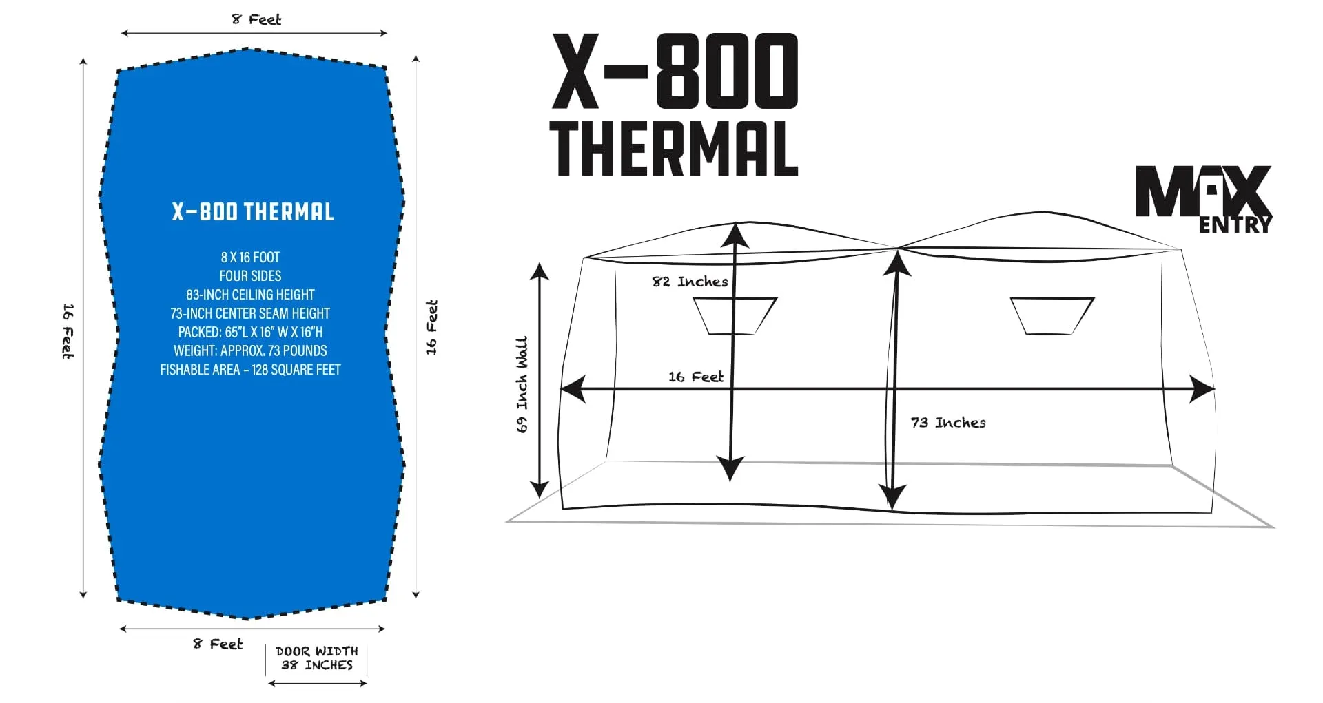 Clam X-800 Thermal Hub Ice Shelter