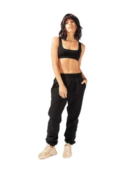 Cloud Rollover Sweatpant - Black