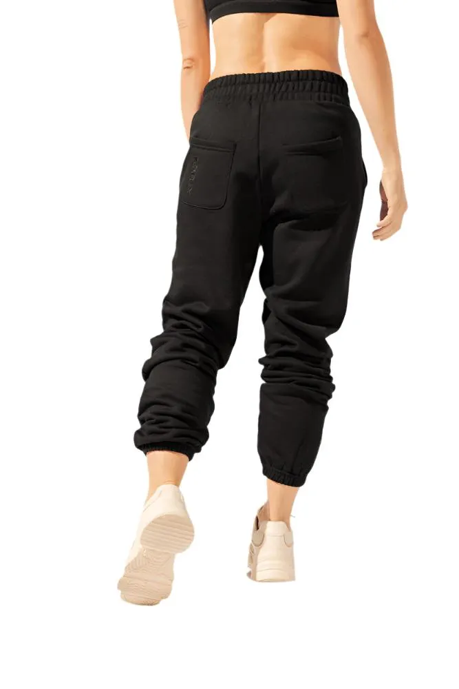 Cloud Rollover Sweatpant - Black