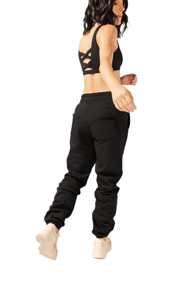 Cloud Rollover Sweatpant - Black