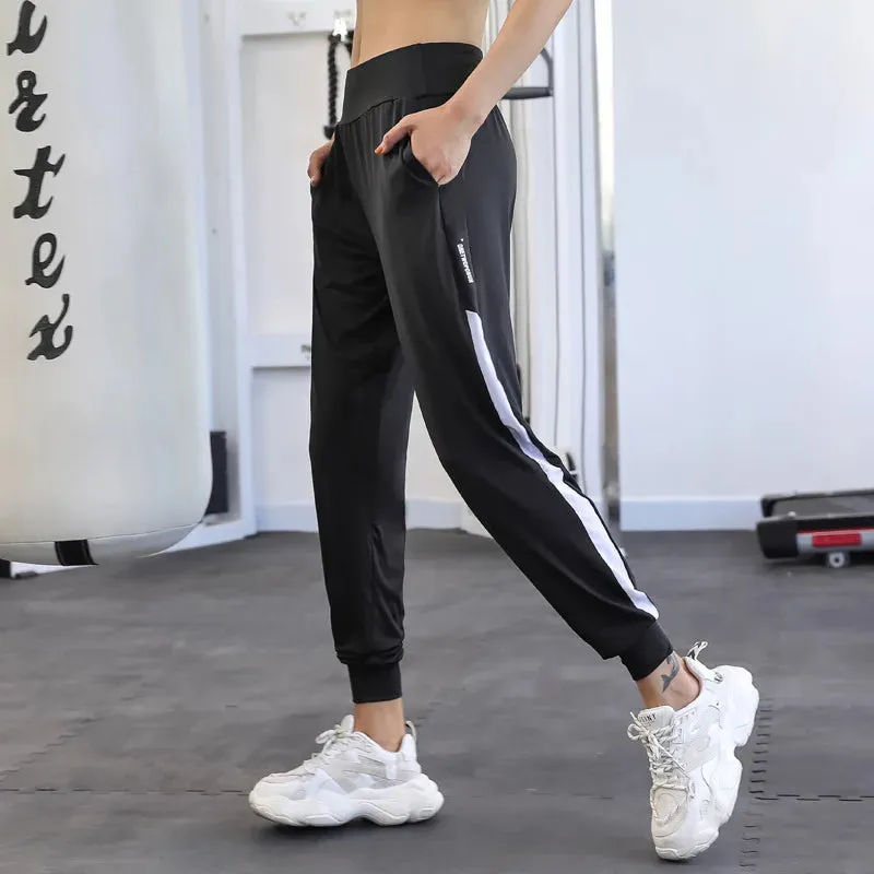 Colorful Patchwork Baggy Harem Sweatpants with Elastic Waistband