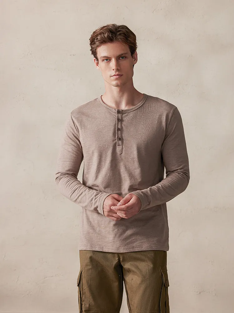 Comfy 100% Cotton Henley Shirt