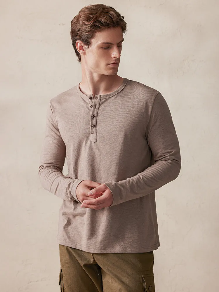 Comfy 100% Cotton Henley Shirt