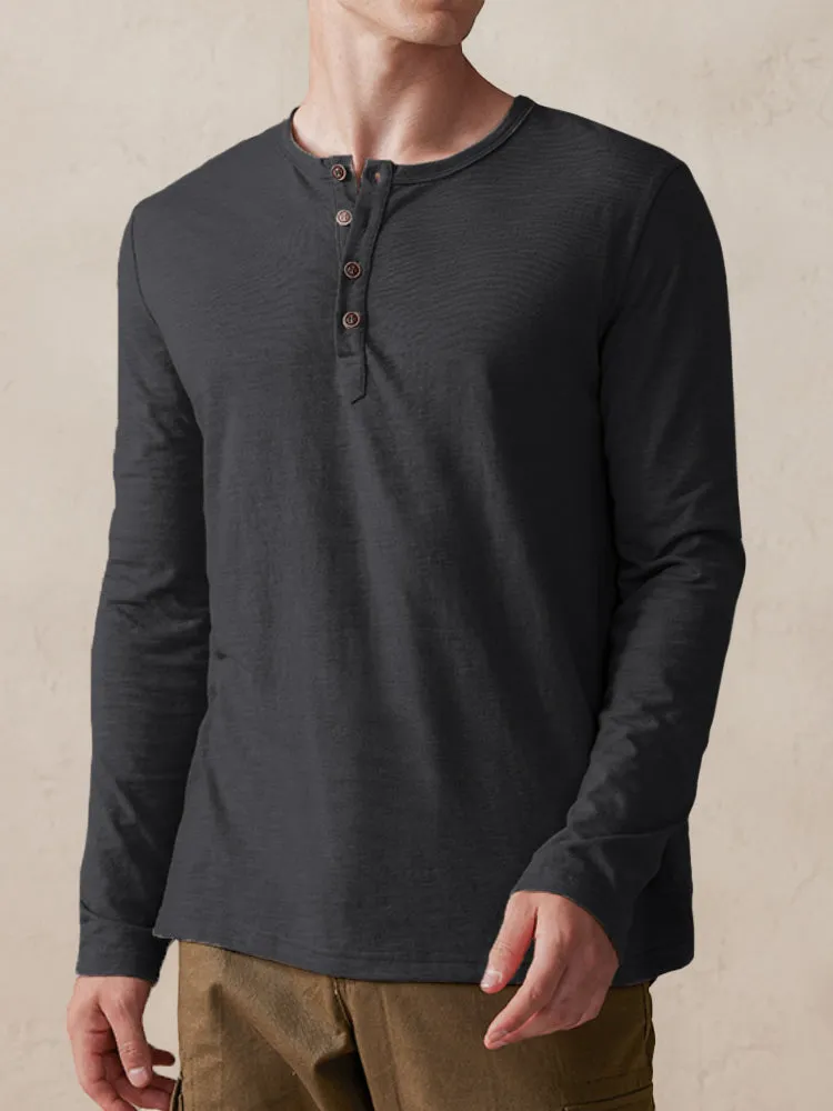 Comfy 100% Cotton Henley Shirt