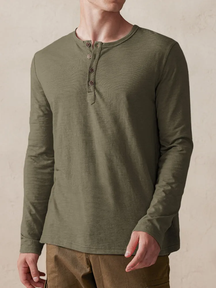 Comfy 100% Cotton Henley Shirt