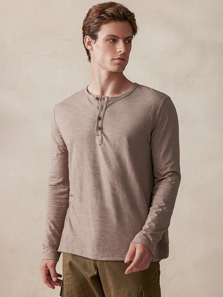 Comfy 100% Cotton Henley Shirt