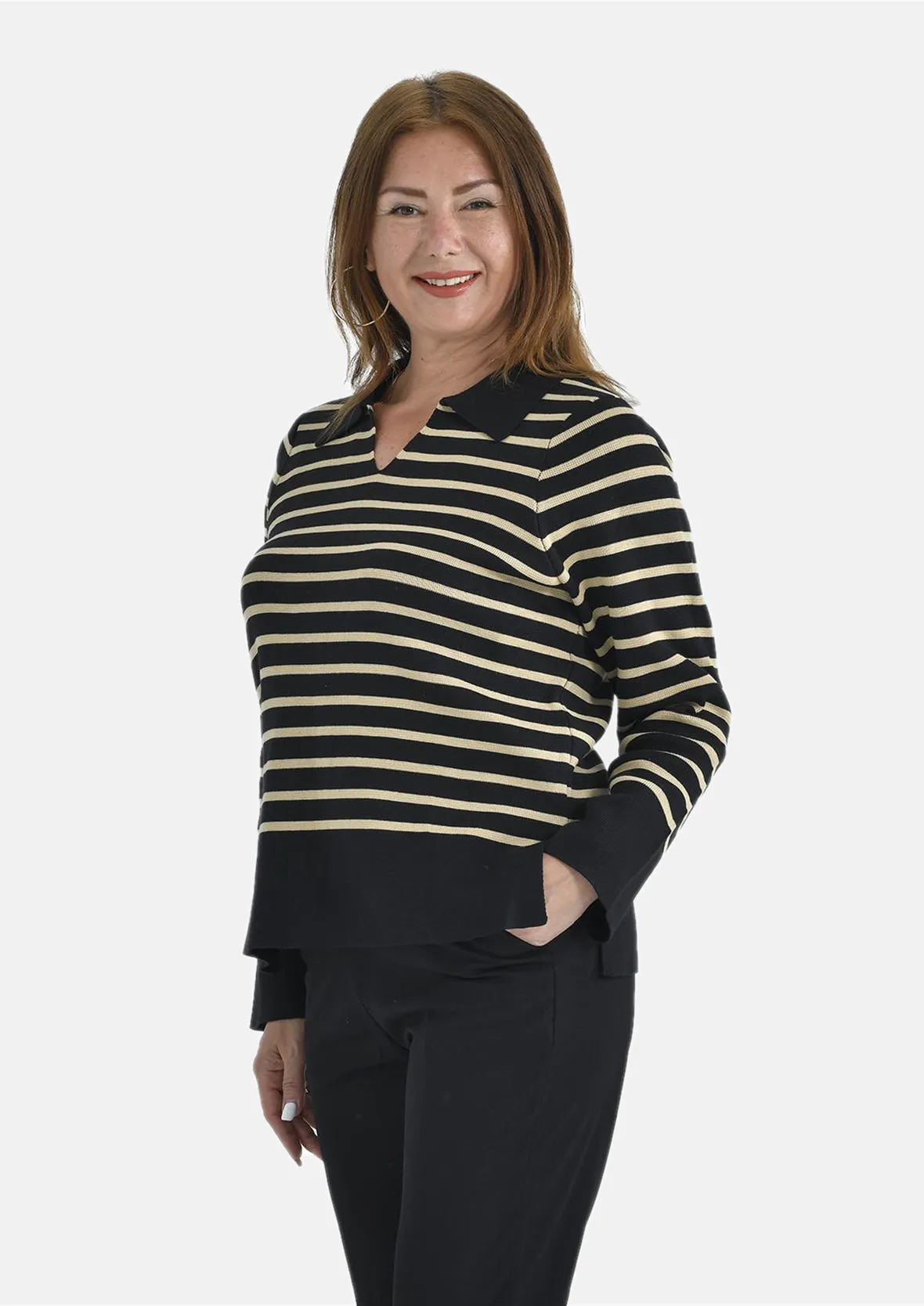 Cotton Rich Breton Knit Jumper