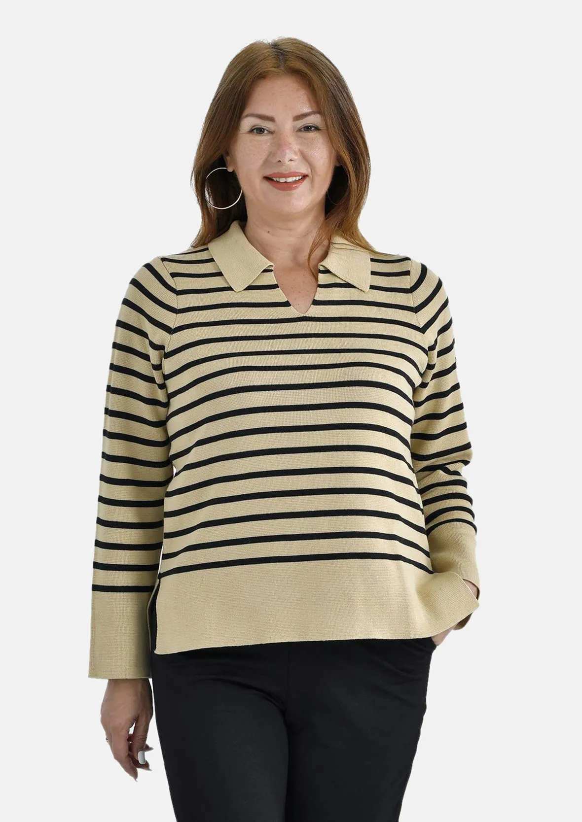 Cotton Rich Breton Knit Jumper