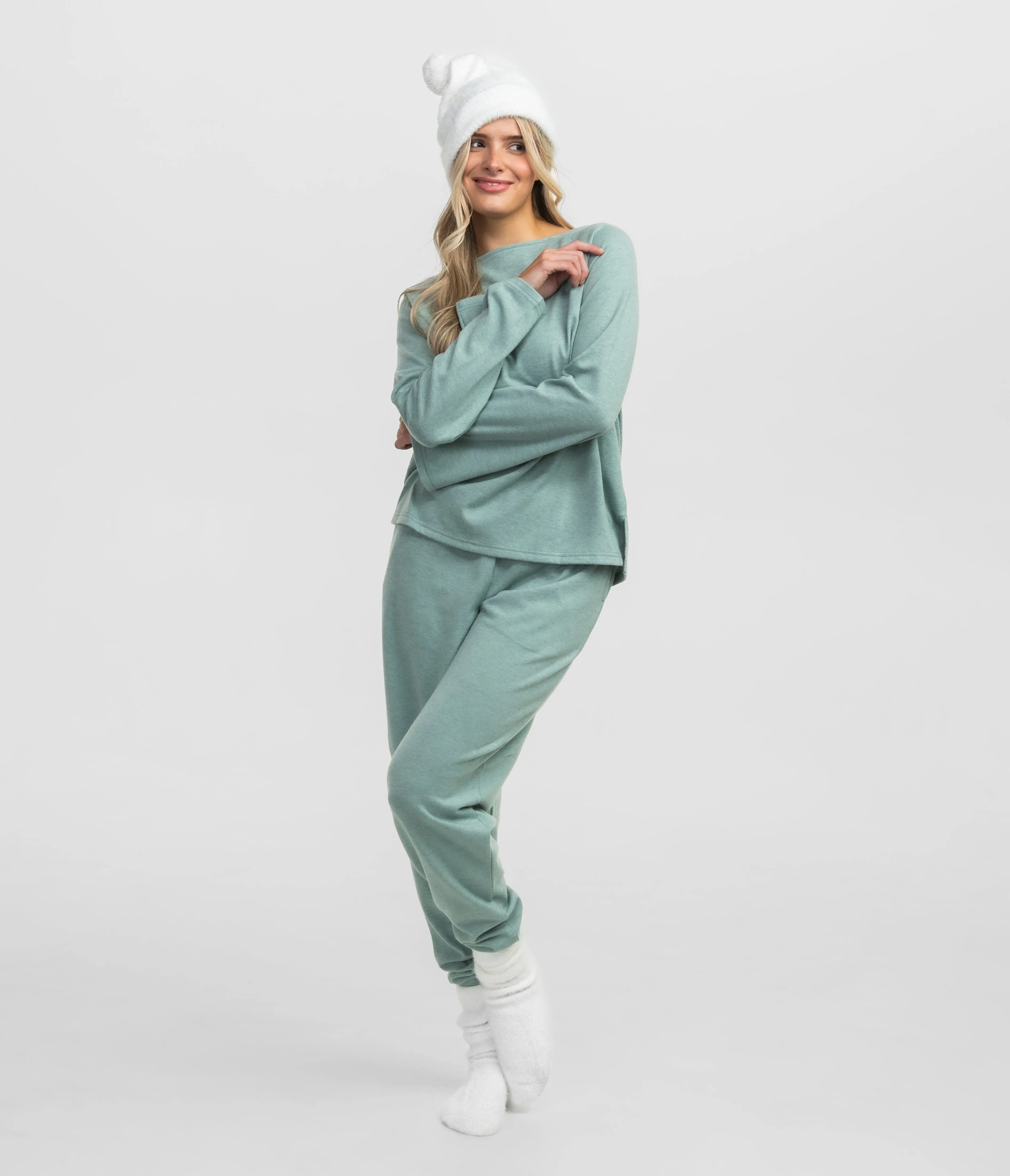 Cozy Cloud Joggers - Cool Mint