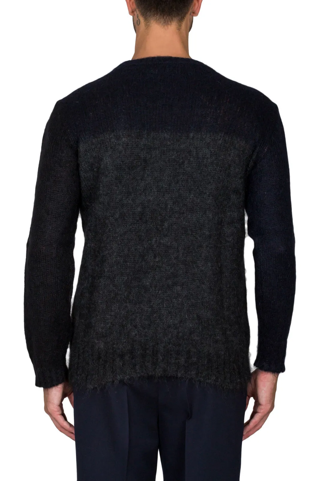 Crew Neck Sweater In Two-Tone Stockinette