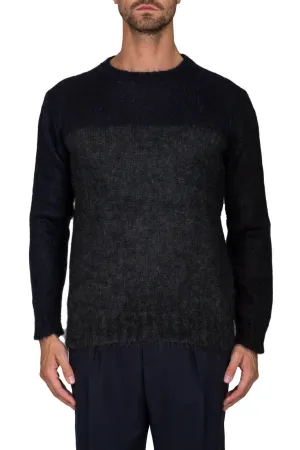 Crew Neck Sweater In Two-Tone Stockinette