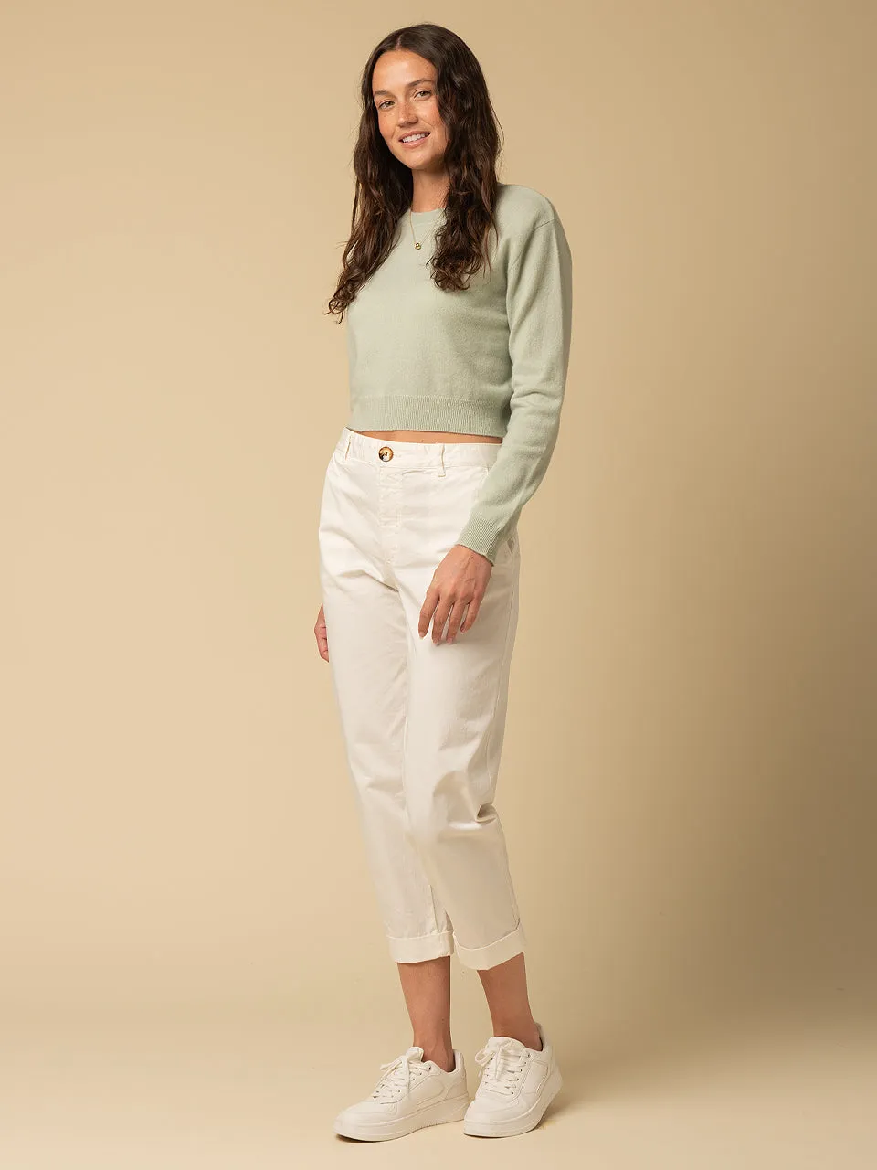 Crop Long Sleeve Sweater_Pistachio