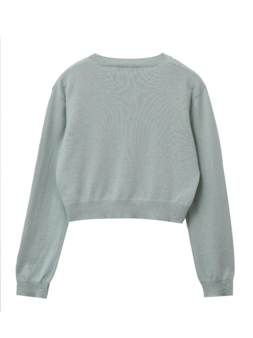 Crop Long Sleeve Sweater_Pistachio