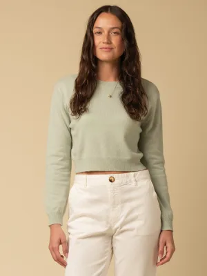 Crop Long Sleeve Sweater_Pistachio