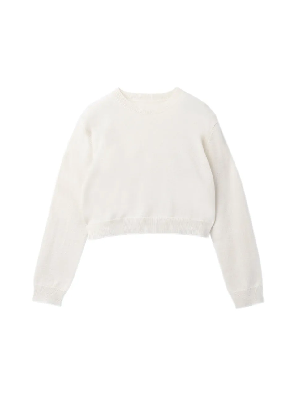 Crop Long Sleeve Sweater_White