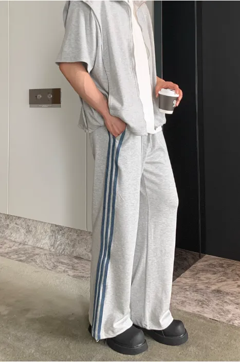 Cui Denim Stripes Athleisure Sweatpants