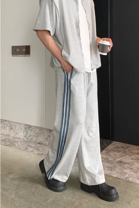 Cui Denim Stripes Athleisure Sweatpants