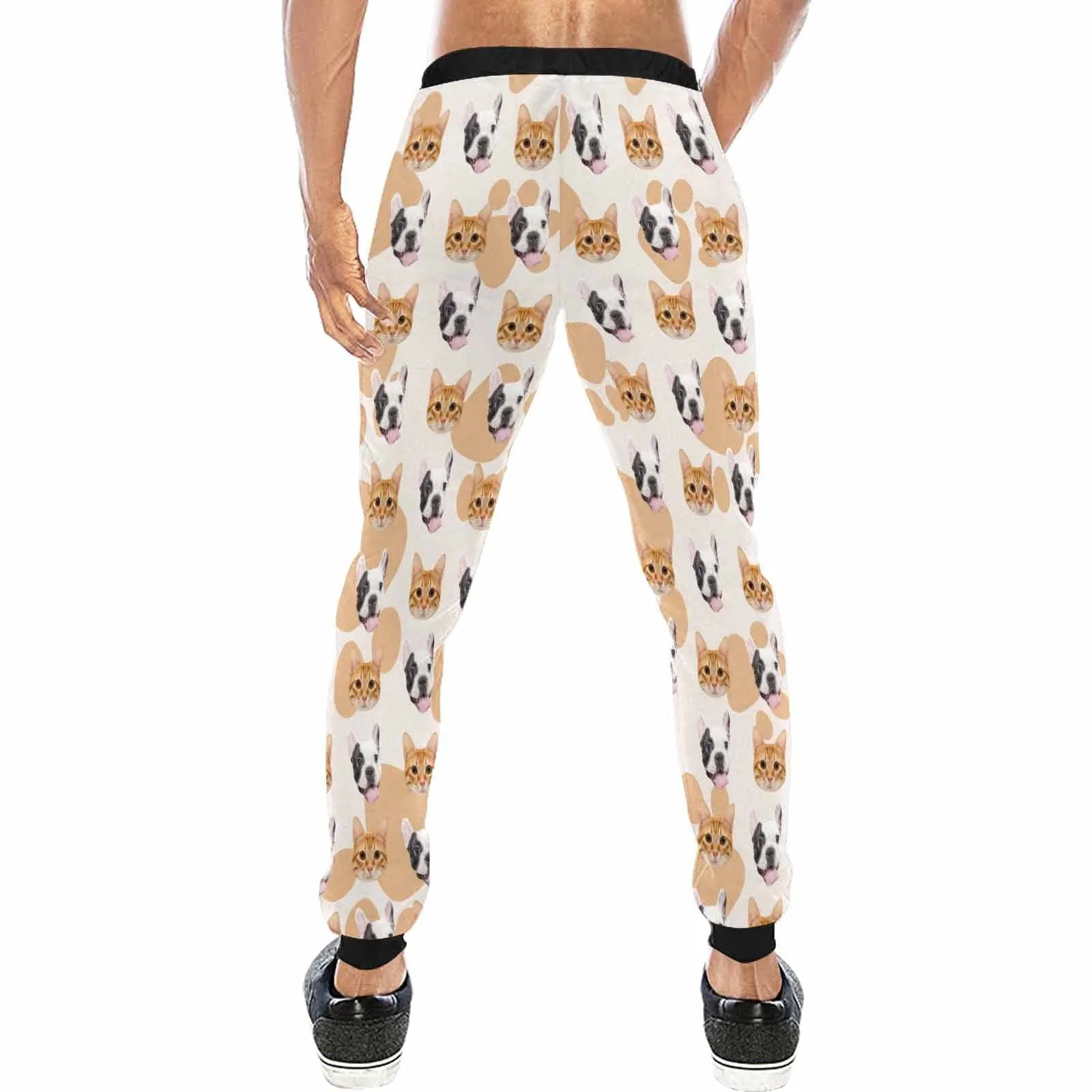 Custom Face Sweatpants with Pet Picture Personalized Men's All Over Print Sweatpants