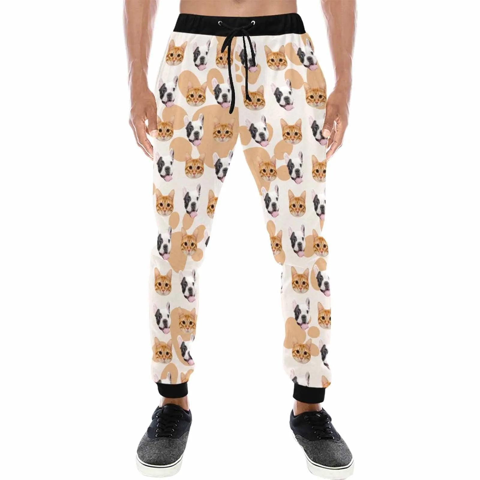 Custom Face Sweatpants with Pet Picture Personalized Men's All Over Print Sweatpants