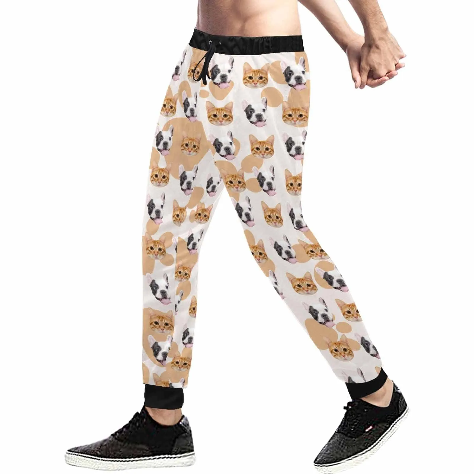 Custom Face Sweatpants with Pet Picture Personalized Men's All Over Print Sweatpants