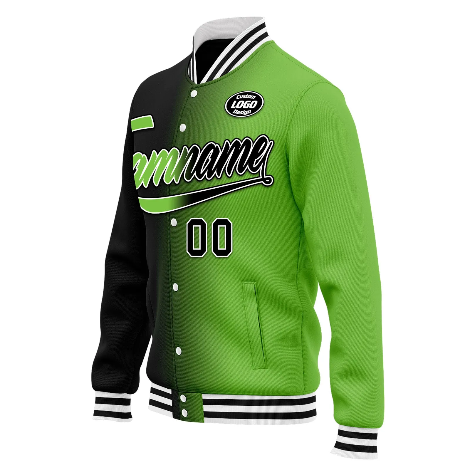 Custom Gradient Fashion Jacket Bomber Full-Snap Varsity Letterman Personalized Jacket FZ005-D028016-26