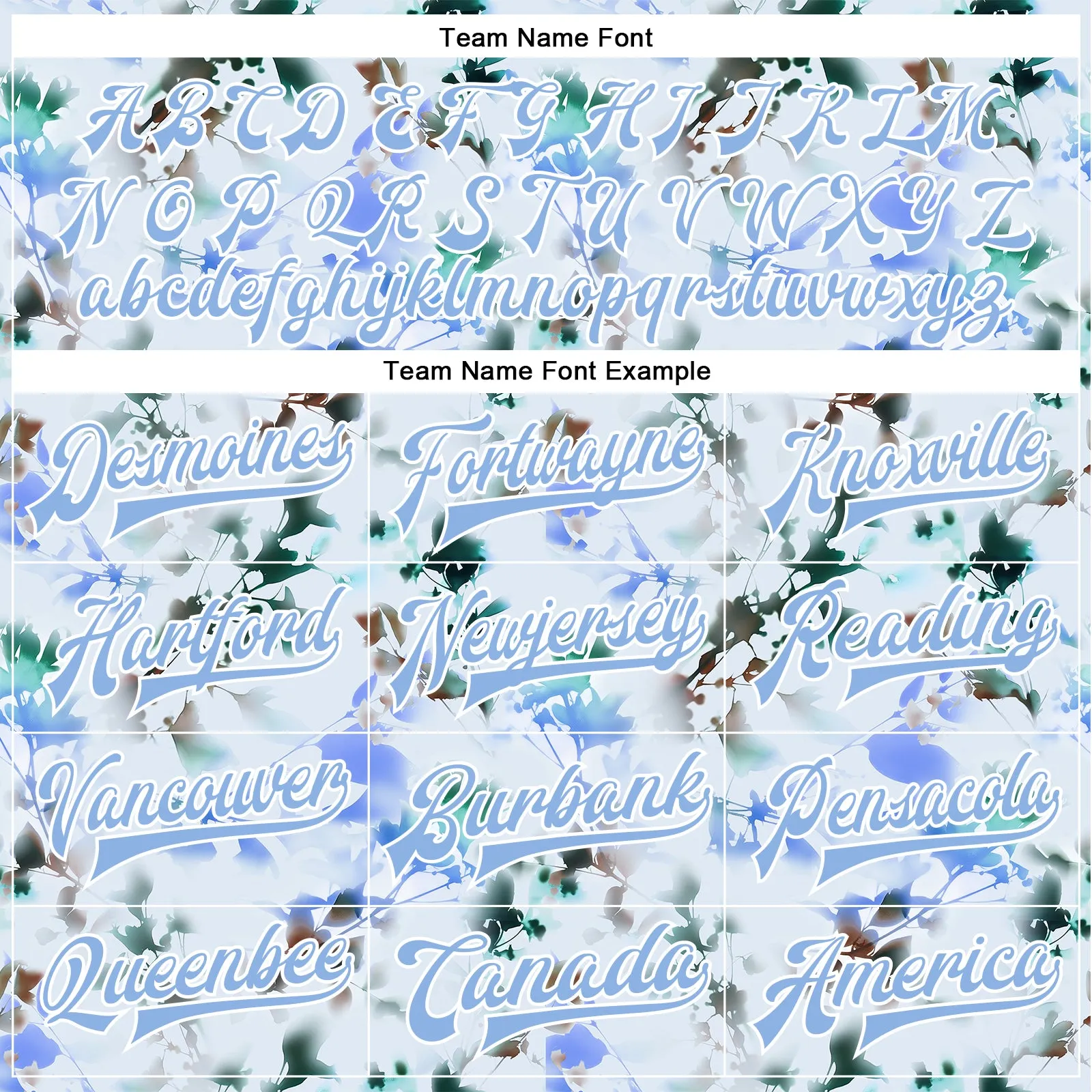 Custom White Light Blue Branches And Leaves 3D Pattern Design Bomber Full-Snap Varsity Letterman Jacket