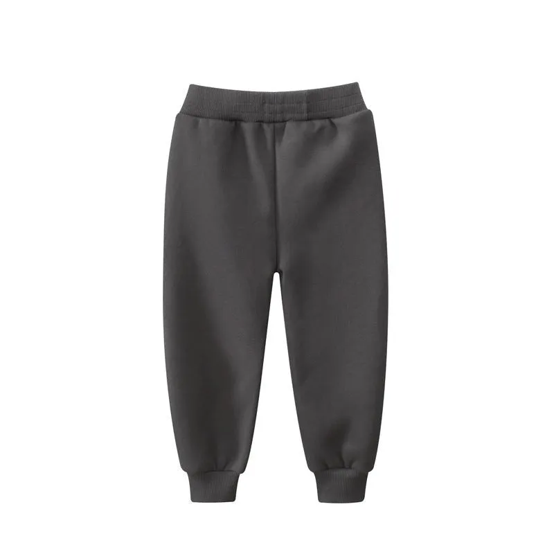 Dark Gray Sweatpants with Letter Print Design