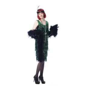 Dark Green Sequin Flapper - Hire