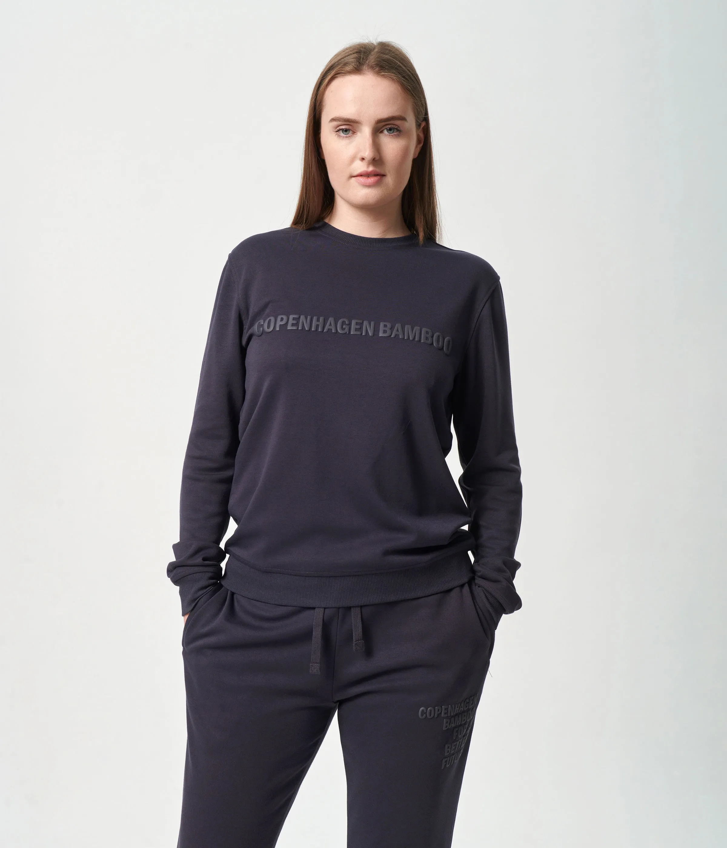 Dark grey bamboo track suit with logo