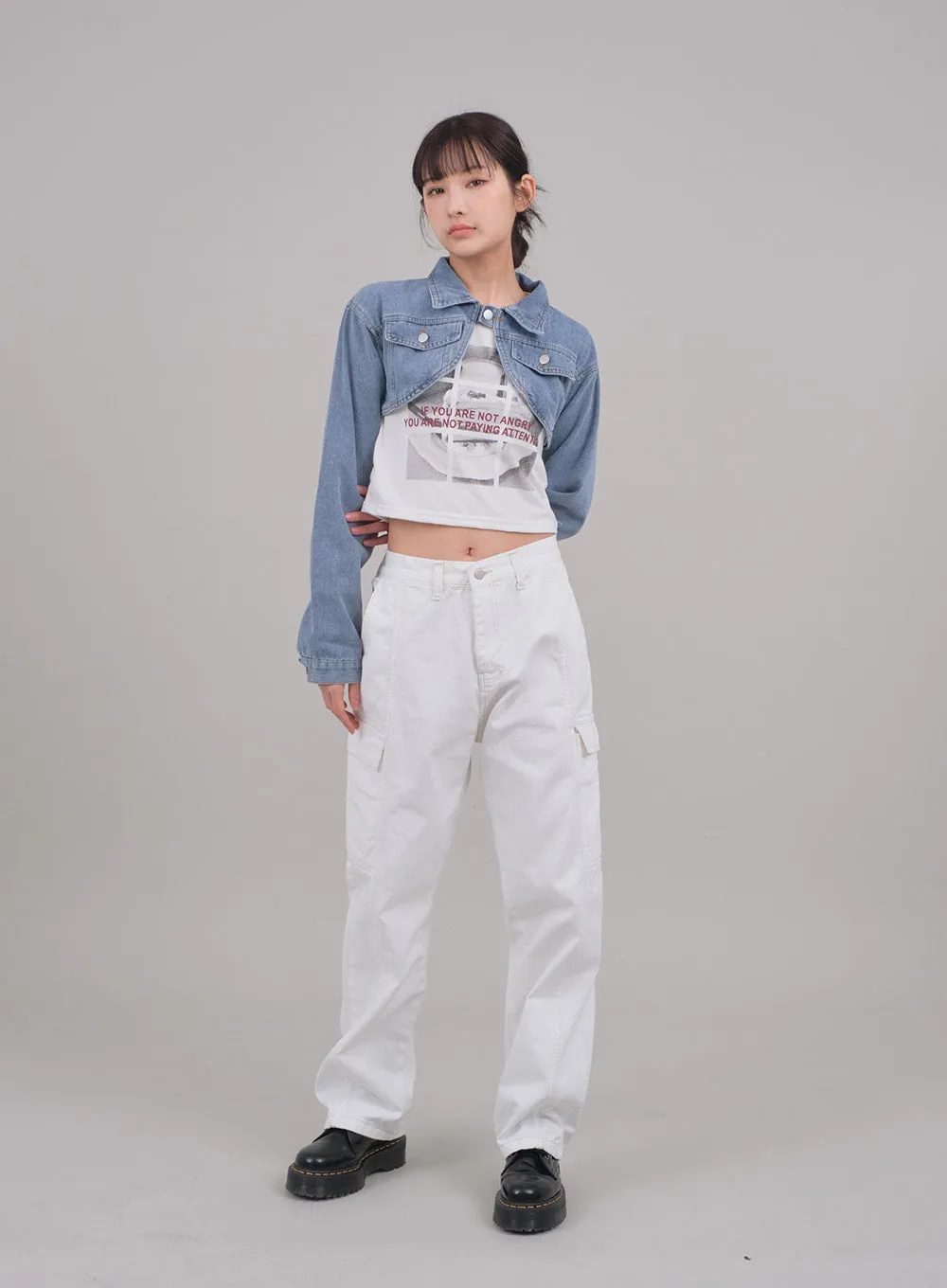 Denim Cropped Bolero Jacket C2701