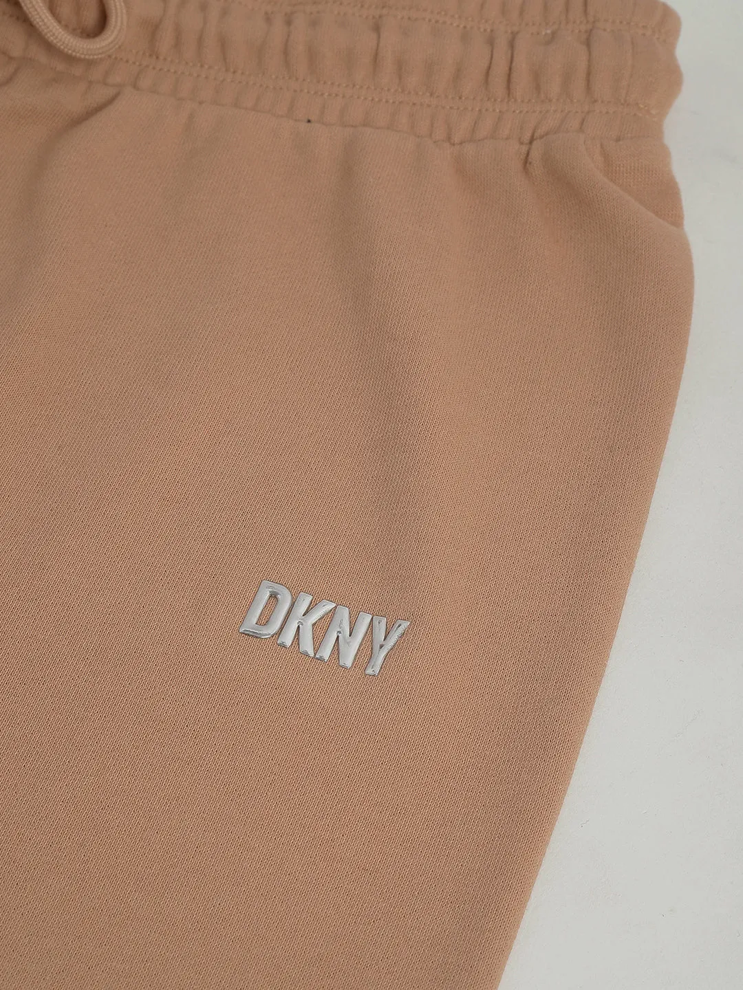 DKNY Women Brown Solid Mid-Rise Jogger Fit Sweatpants