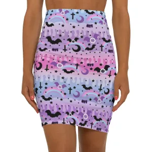 Dripping Sky Women's Mini Bodycon Skirt