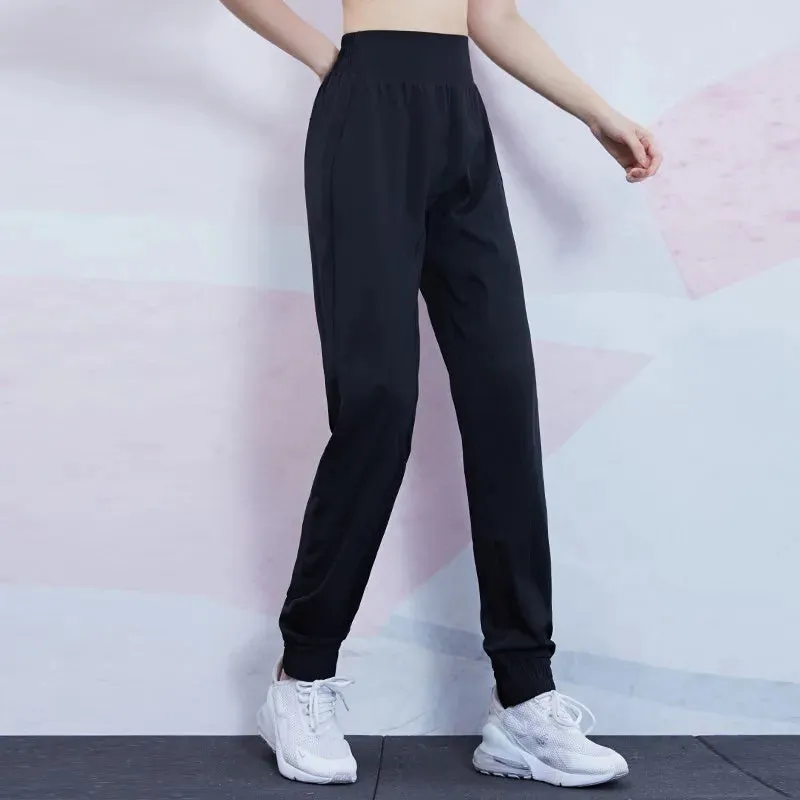 Elastic Waist Loose Solid Sweatpant for Fitness Training