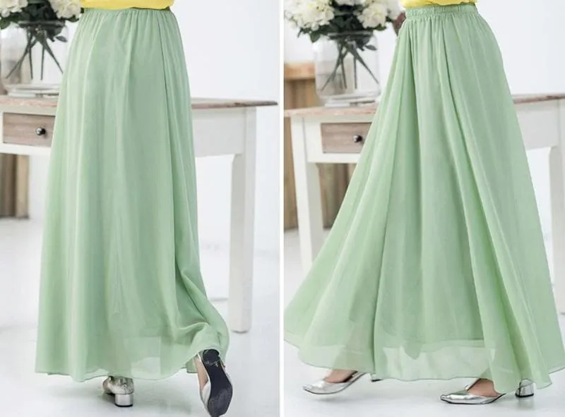 Elegant Chiffon Long Maxi Skirts