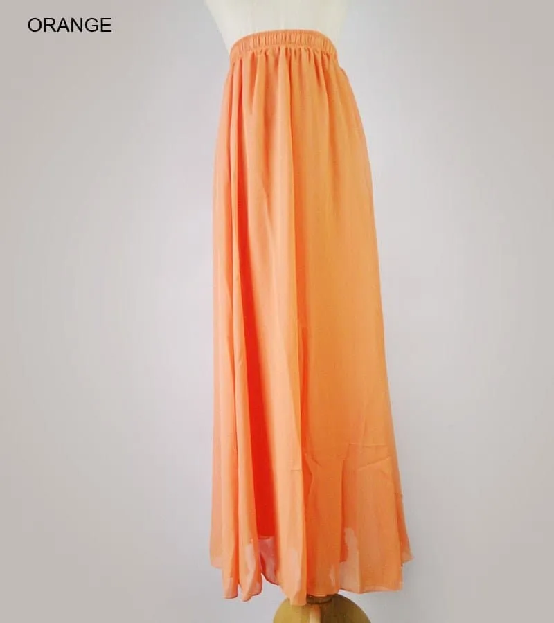 Elegant Chiffon Long Maxi Skirts