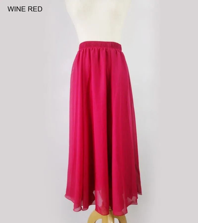 Elegant Chiffon Long Maxi Skirts