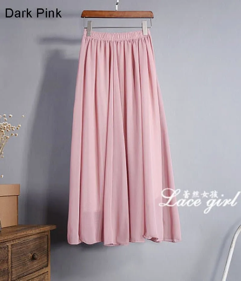 Elegant Chiffon Long Maxi Skirts