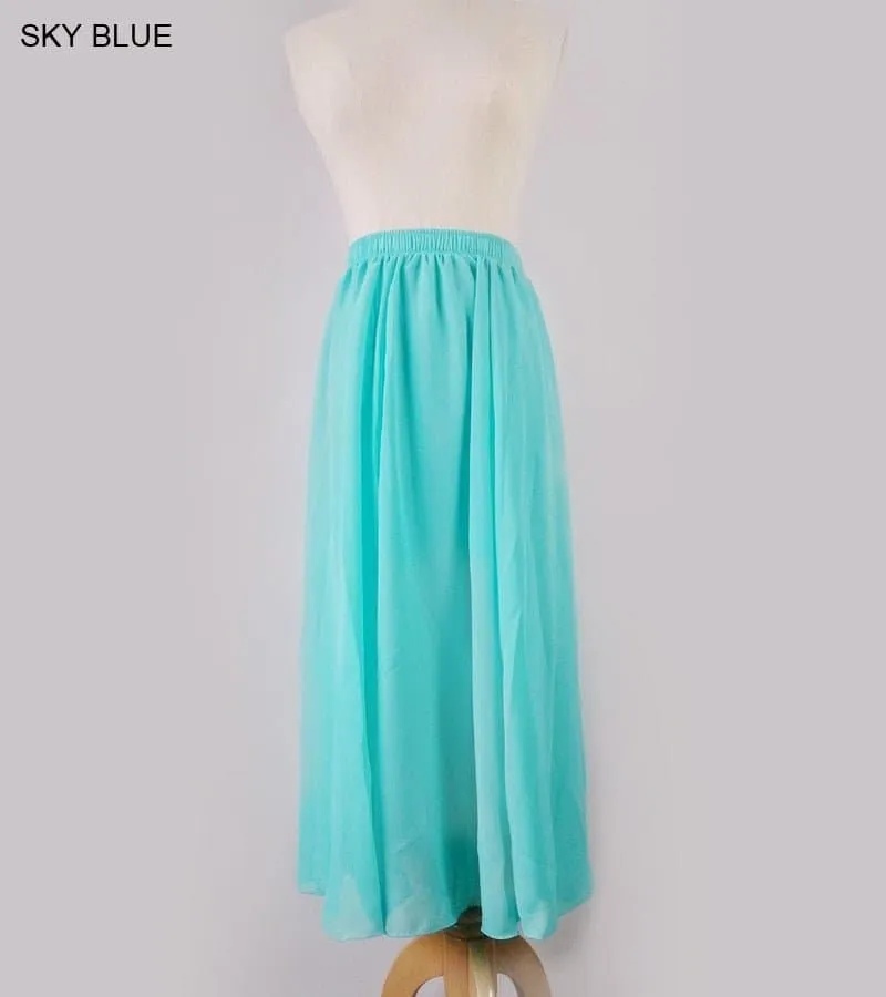 Elegant Chiffon Long Maxi Skirts